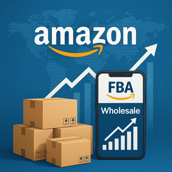 Amazon Wholesale ile Ticarette Büyümenin Yolları 1 Amazon Wholesale’u temsil eden ürün kutuları ve pazar haritası